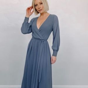 Baltic Born Lydia Slate Blue Maxi Dress size L